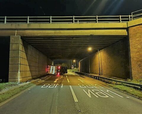 Drug Driving Manchester a Lorry Overturned